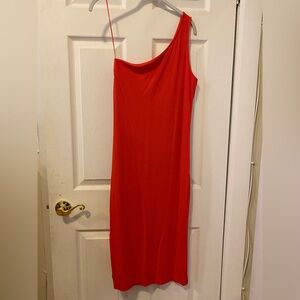 Banana Republic One-Shoulder Red Dress